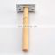 mens high quality  durable reusable  eo-friendly double edge natural maple wood handle shaving safety razor