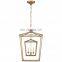 New Double Cage Pendant Light VISUAL COMFORT 4 Light  Gold Foyer Lantern Ceiling Light Rustic Vintage pendant lamp