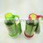 Colorful plastic clear fruit juice drinking bottle, juice water cup