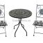 2015 Hot sale outdoor metal stone mosaic round table and chair bistro set