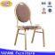 2015 elegant modern stacking metal frame gold rental ivory banquet chair for restaurant                        
                                                Quality Choice