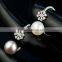 Hot Products 925 Silver Sterling Plum With Natural Pearl Bead Opening Fashion Ring
