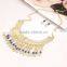 Exaggerated Dubai 18k Gold Plated Red Gem Bib Chunky Statement Necklace Jewelry Set