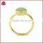 Gold green chrysoprase stacking ring