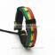 Hand Woven Colorful Hemp Weed Maple Leaf Leather Bracelets Bangle