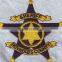 five-pointed star laser cut embroidery felt patches,iron on embroidered hockey patches