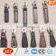 customized fashion design auto lock leather zipper puller