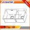 Good prices 4mm thickness double bowl R10 / R0 Radian Corner kitchen sinks