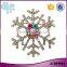 Festival jewelry wholesale zinc alloy multicolor rhinestone snow flower snowflake brooch