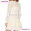 Transparency long sleeve loose women white summer dress 2016