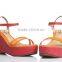 New Design Cow Leather Fashion Colorful Dress Girl Summer Shoe Wedge Sandals