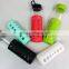 eco personalized pyrex glass drink bottle with bamboo top