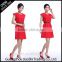 Free sample supply simple red color one piece formal dress patterns for ladies