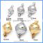 Four Sizes Zirconia Pave Ribbon Strap 925 Sterling Silver Round Ball Box Clasp Connector Charm Pearl Jewelry Findings SC-BC207