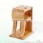 new design R Shape 6 Slots Anti Enzyme Anti Moth Anti Skid Multifunctional Bamboo Knife Storage Block Rack Tool Holder