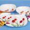 Hot sale wholesale ceramic bow dinnerware, porcelain square dinner set with flower design