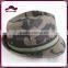 Camouflage Color Wool Blend Herringbone Fedora