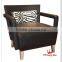 classic black leather material dining chairs