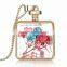 2016 New Real Dried Flower Glass Ball Pendant Necklace Glass Dome