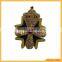 High quality indian metallic thread badge pin embroidery patch for police unifroms