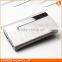 Double swtichs opening PU leather card case holder with stainless steel strip and magnetic closure