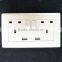 Double USB charging wall socket with switch 3 pin wall socket with usb