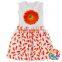 Girls Boutique Sleevless Digital Print Flower Dress Plain White Gorgeous Summer Dress