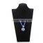 Black velvet wood neck stand jewelry display
