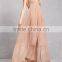 Factory Price Adjustable Tasseled Self-tie Halter Neckline Front V-cut Open Back Flowy Crepe Woven Halter Maxi Dress
