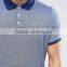 Summer Short Sleeve Button Placket Blue Men's 100% Cotton Breathable Pique 180g Lightweight Slim Fit Casual Polo T-Shirt