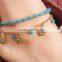 High end crystal foot jewelry unique rhombus crystal anklet luxury crystal wedding anklet