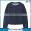 Wholesale plain fleece cropped stretch crewneck sweatshirt for women