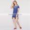 Cotton slub high low t shirt dress faded cold shoulder women's clothes