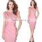 OEM Fashion Latest Ladies Middle Age Summer Bodycon Sexy Embroidered Dress for Wholesale