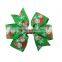 Christmass Printing Baby Girl Hair Bows Clips Boutique Grosgrain Ribbon Hairpins Kids Girl Hair Accessories