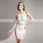 Wholesale Discount Women White Stretch Mesh Club Midi Dress