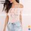 2017 hot new products women pink off shoulder tie blouses