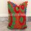 Pom Pom Vintage Suzani Cushion Cover Embroidered 16x16'' Indian Pillow Case Cu22