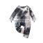 Posh Baby Ribbed Tiedye Jumpsuit Long Sleeve Bodysuit Tie Dye Romper