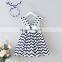 Girls' Dress 2020 Summer Cotton Striped V-Neck Backless Clothes Dress