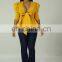 Women Elegant Office Tunic Shirt Sexy Deep V-Neck Belted Fashion Ruffles Tops Blouses