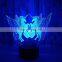 Unicorn Heart 3D LED Night Light Cartoon Lamp 7 Color Change Children Bedroom Beside Sleeping Lighting Baby Gift