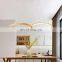 Indoor Modern Home LED Round wood bamboo decorate pendant lamp for dining room