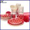 Polka Dot Party Supplies, Green Pink Red Bue White Polka Dot Party Set Paper Plates Napkins Cups SC168