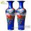 Home decor big famille rose ceramic tall floor vases for wholesale