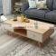 wooden mdf living room furniture drawer coffee table designs with solid wood legs