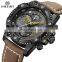 MEGIR 2130 Watch Men Creative Waterproof Leather Mens Watch Top Brand Luxury Chronograph Sport Watches Relogio Masculino