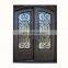Decorative Discount Prices Safety Storm French Flat Top Black Frame Aquatex Glass Inward Swing Front Double Wrought Iron Doors