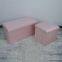 Foldable storage velvet ottoman-Pink