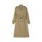 Sophisticated British-style Spring Minimalist Luxury Style Slim-Fitting Waist-Contouring Double-Button Women's Windbreaker Coat Blouse Spring Outfit